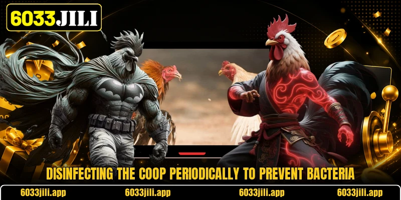 Disinfecting the coop periodically to prevent bacteria