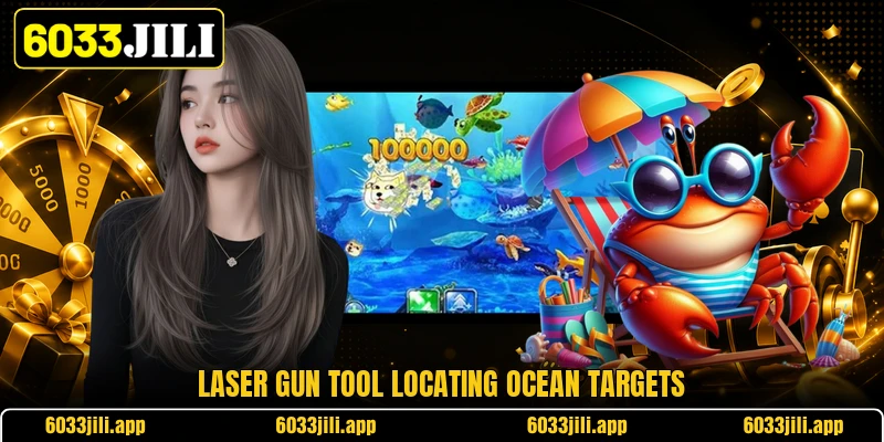 Laser gun tool locating ocean targets Laser gun tool locating ocean targets